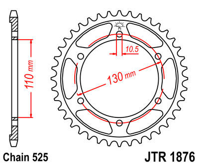 JT Звезда цепного привода JTR 1876.43